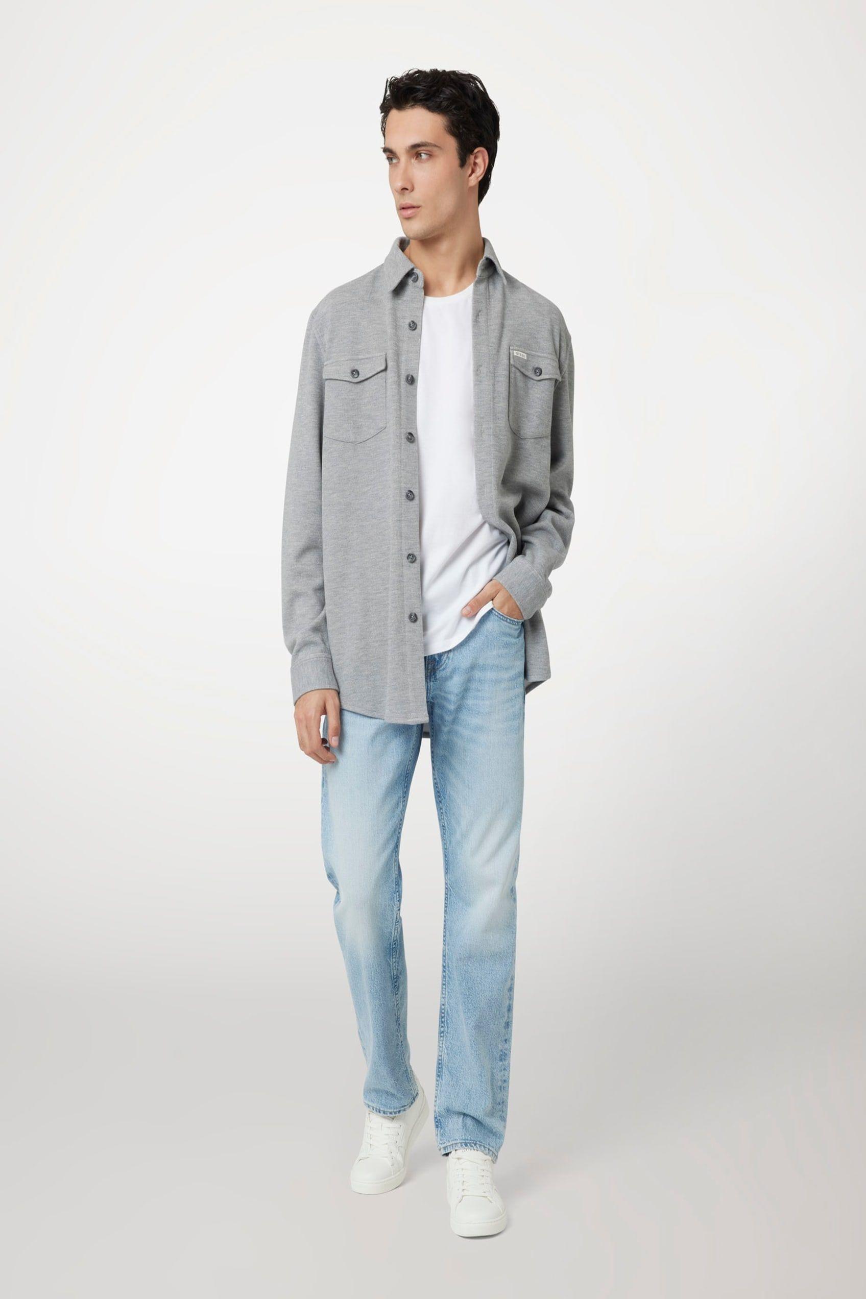 Camisa Guess Hombre Ls Collins Luxury Shirt Gris-1