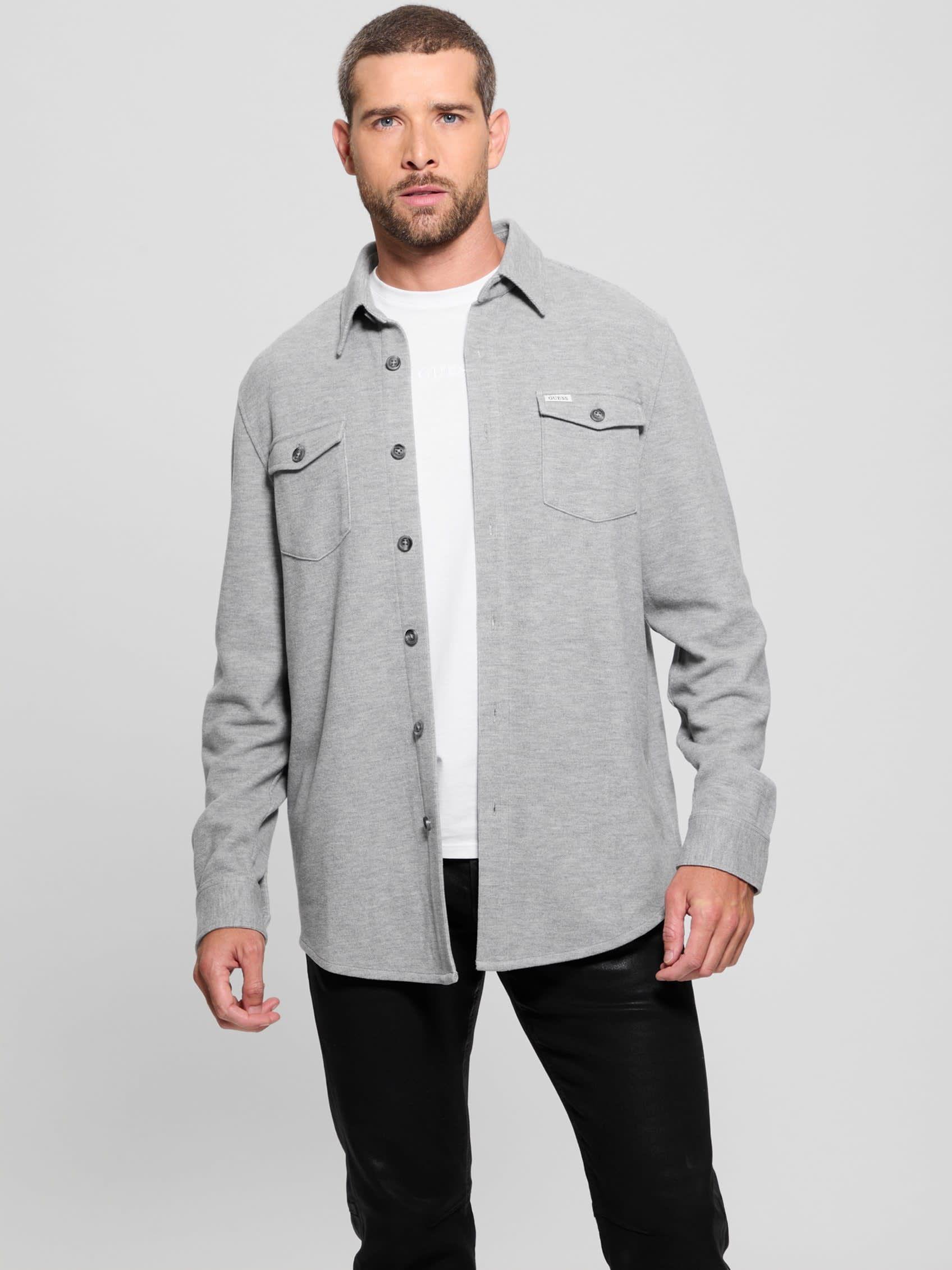 Camisa Guess Hombre Ls Collins Luxury Shirt Gris-4