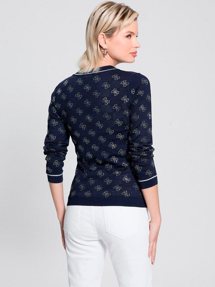 Sweater Guess Mujer Rosie 4G Vn Ls Swtr Azul-1