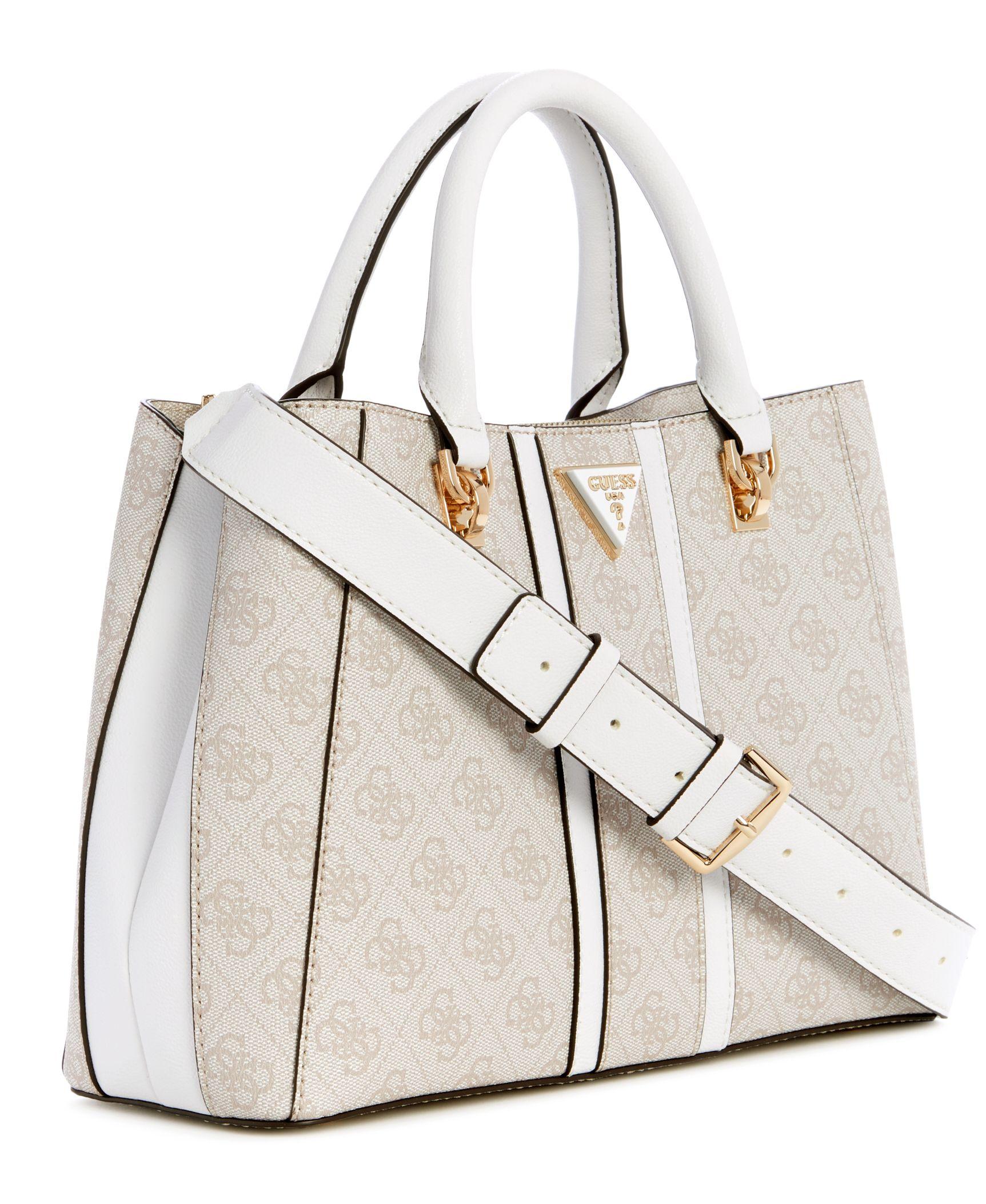 Cartera Guess Mujer Noreen Girlfriend Satchel Blanco-2