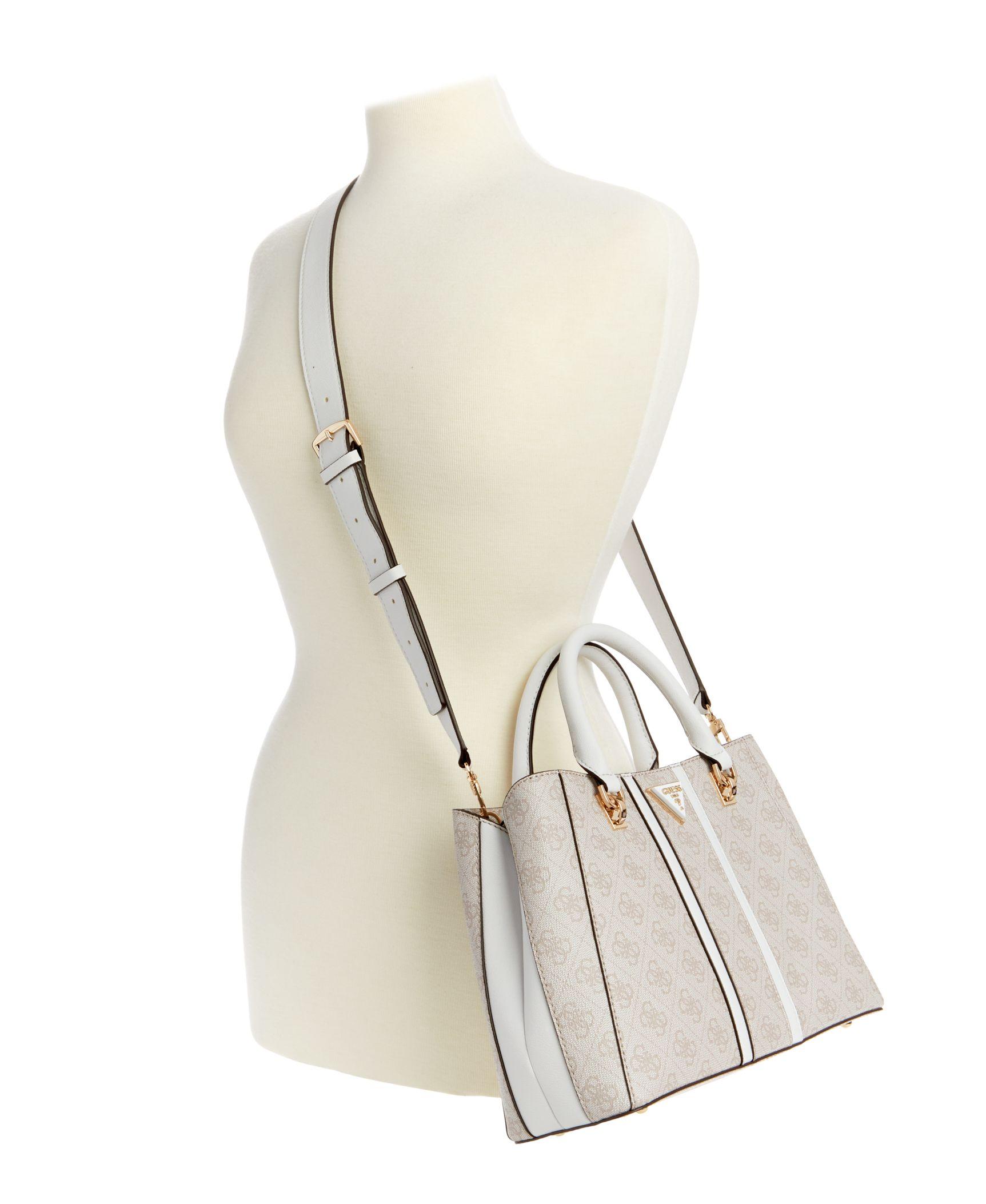 Cartera Guess Mujer Noreen Girlfriend Satchel Blanco-4
