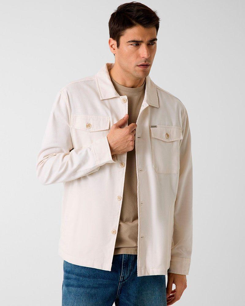 Camisa Paolo Cotton Blend Ls Overshirt Blanco-0
