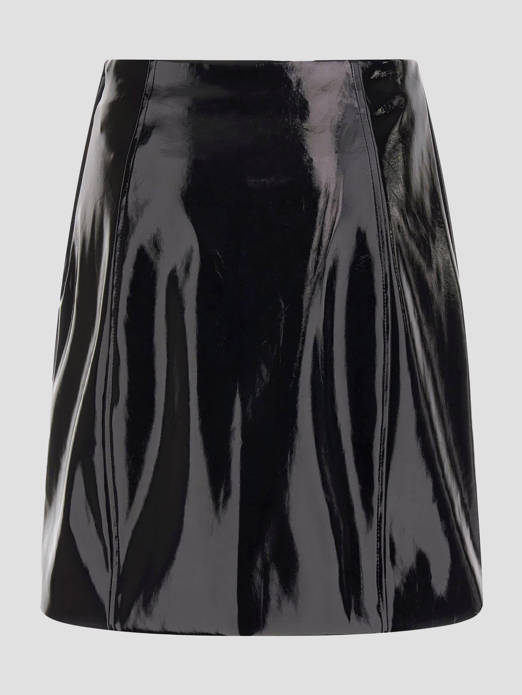 Falda Guess Mujer Teodolinda Faux Leather Skirt Negro-6