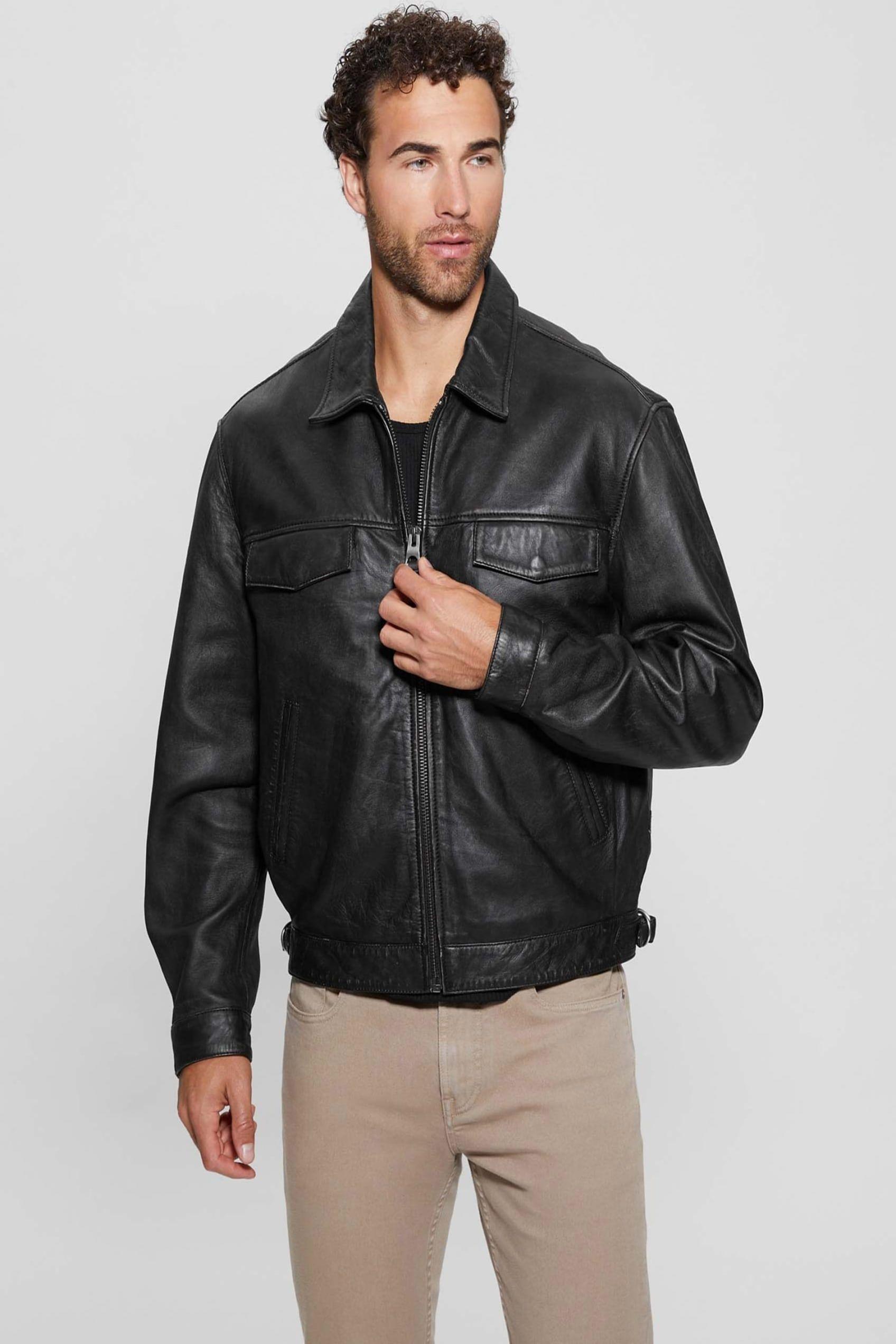 Chaqueta Distressed Leather Zip Jkt-6