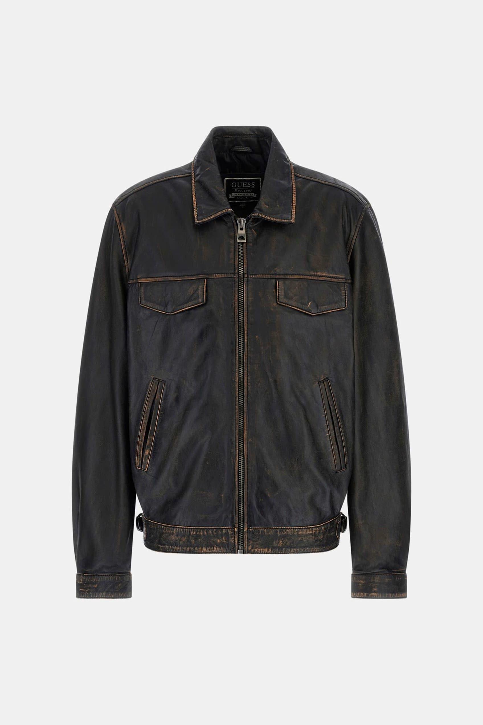Chaqueta Distressed Leather Zip Jkt-9