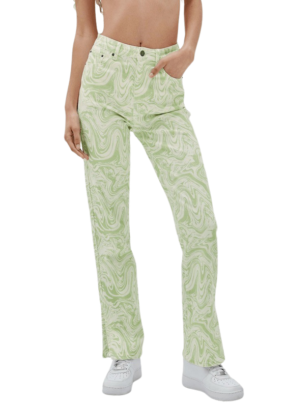 Jeans Guess Mujer Go J Balvin Aop Slit Verde-0