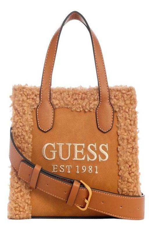 Mini Cartera Guess Mujer Silvana 2 Compartmnt Mini Tote Café-0