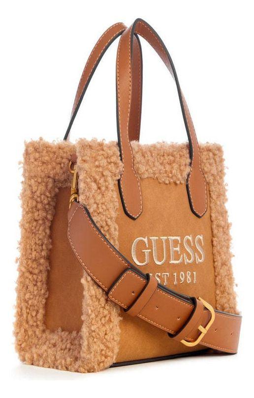 Mini Cartera Guess Mujer Silvana 2 Compartmnt Mini Tote Café-1
