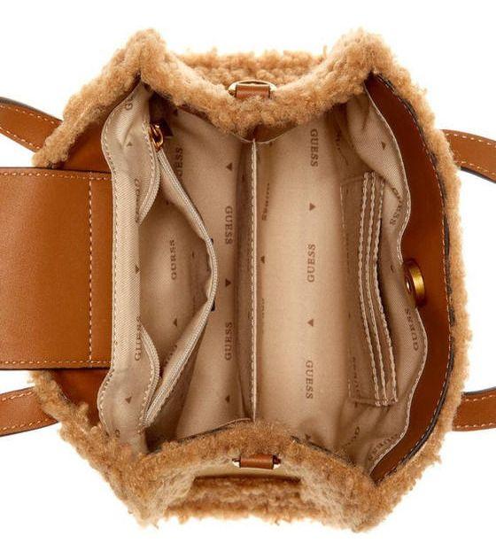 Mini Cartera Guess Mujer Silvana 2 Compartmnt Mini Tote Café-3