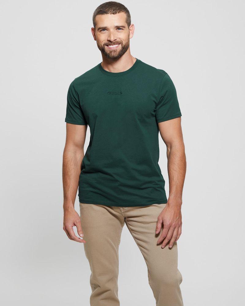 Polera Guess Hombre Ss Guess Emb Pima Crew Verde-0