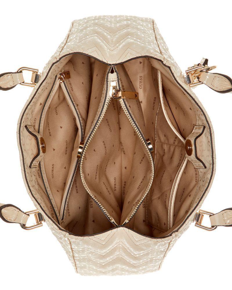 Cartera Guess Mujer Adelard Girlfriend Satchel Crema-3