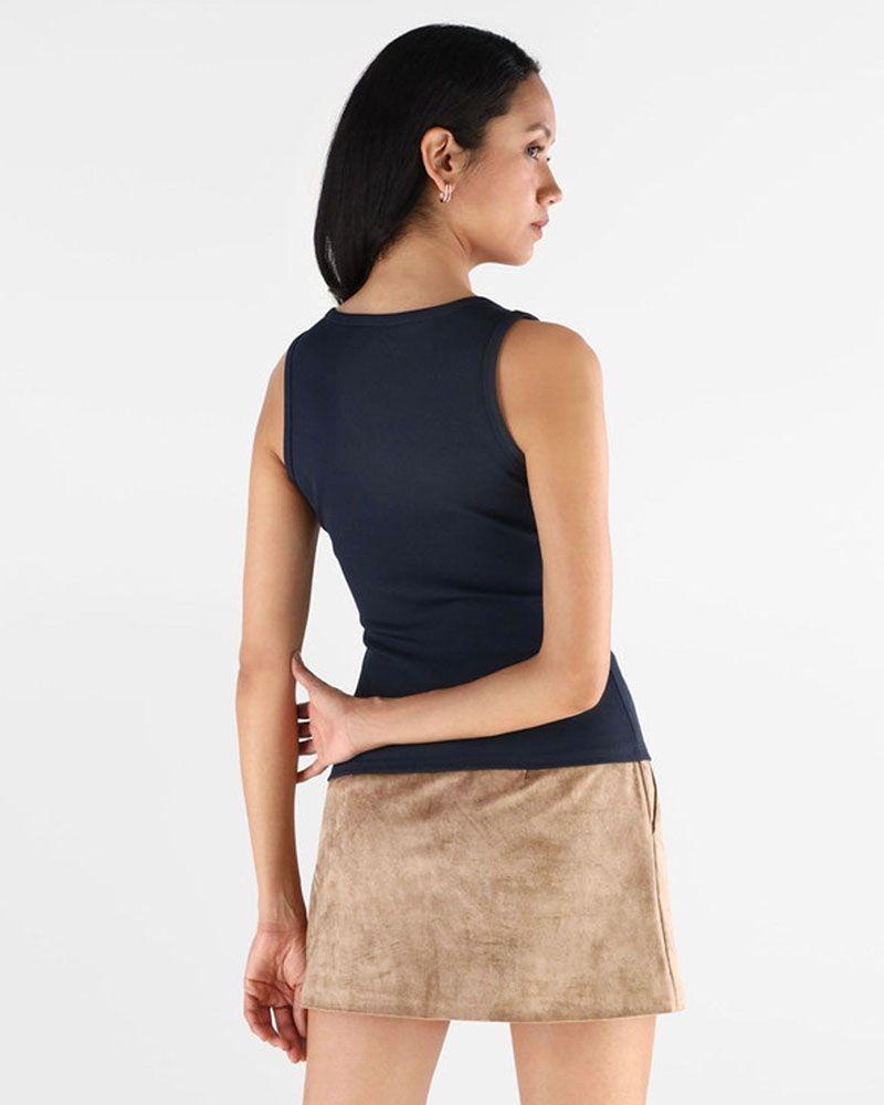 Top Viviana Logo Tank Azul Mujer-3