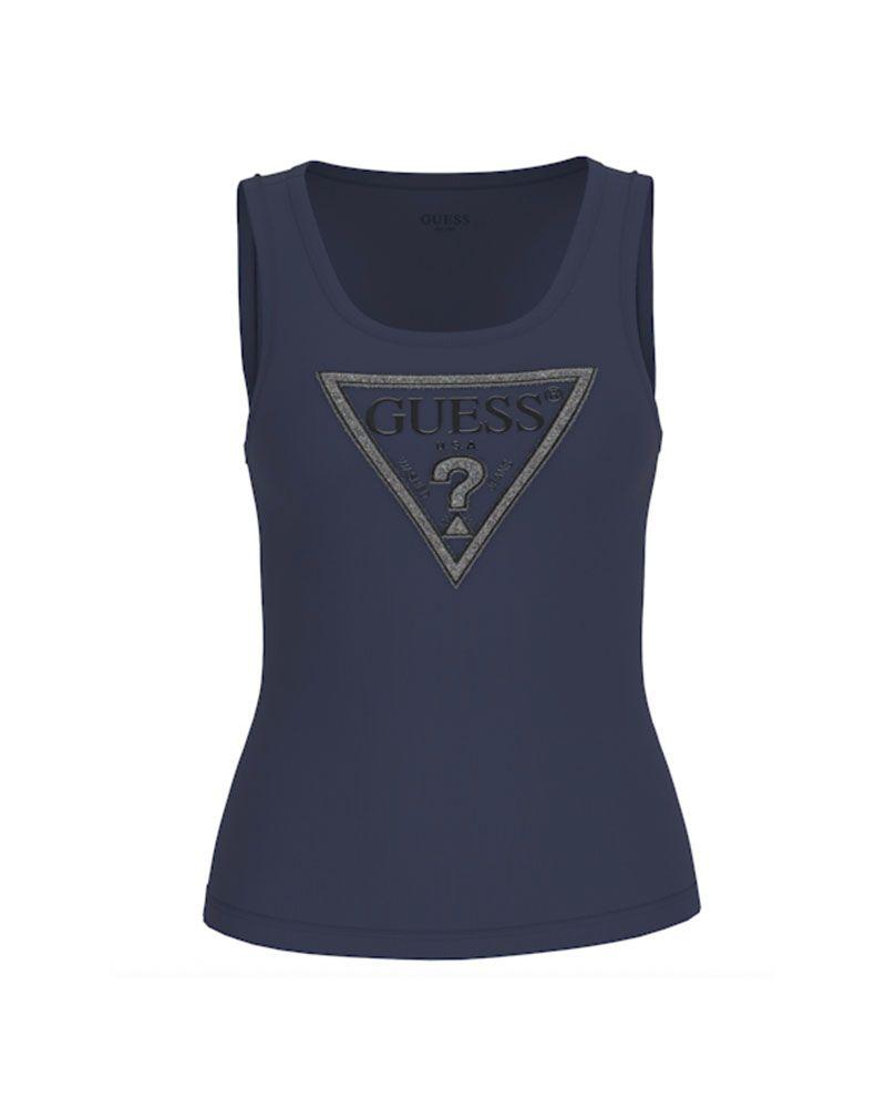Top Viviana Logo Tank Azul Mujer-4