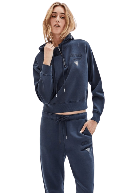 Polerón Guess Mujer Go Olivia Classic Logo Hoodie Azul-0