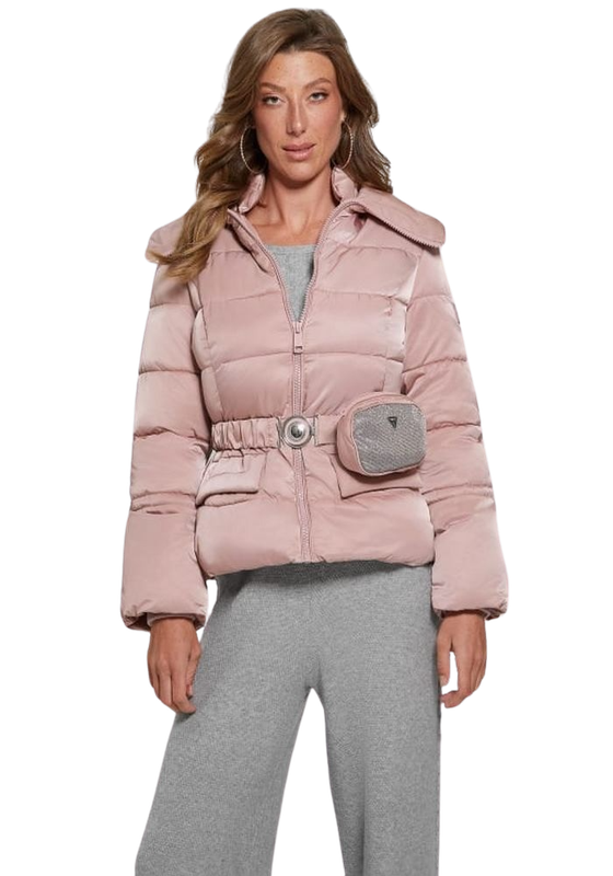 Chaqueta Guess Mujer Glitzy Puffa Rosa-0