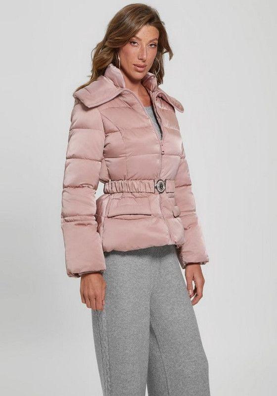 Chaqueta Guess Mujer Glitzy Puffa Rosa-2