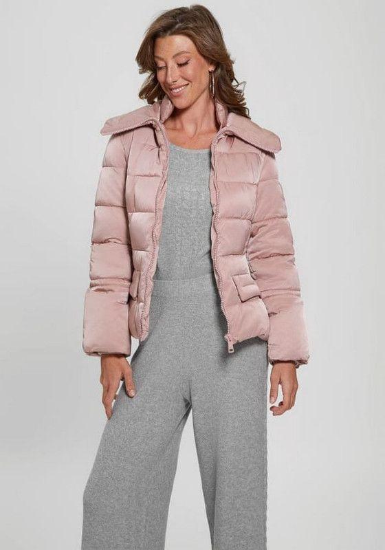 Chaqueta Guess Mujer Glitzy Puffa Rosa-3