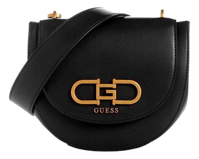 Mini Cartera Guess Mujer Fleet Mini Saddle Crossbody Negro-0