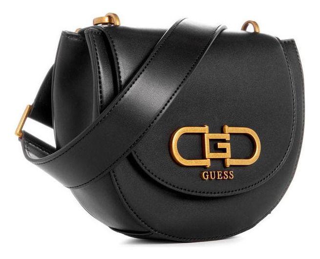 Mini Cartera Guess Mujer Fleet Mini Saddle Crossbody Negro-1