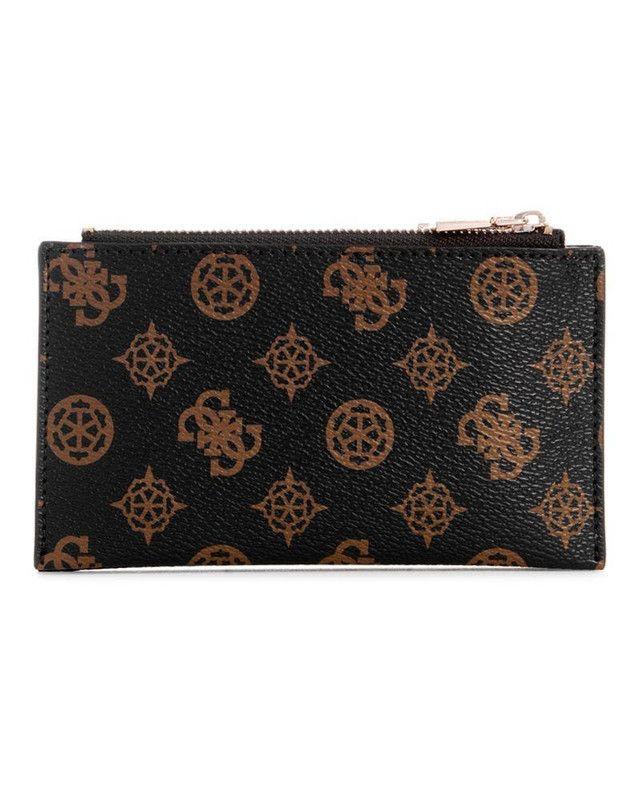 Billetera Guess Mujer Laurel Slg Dble Zip Coin Purse Café-1