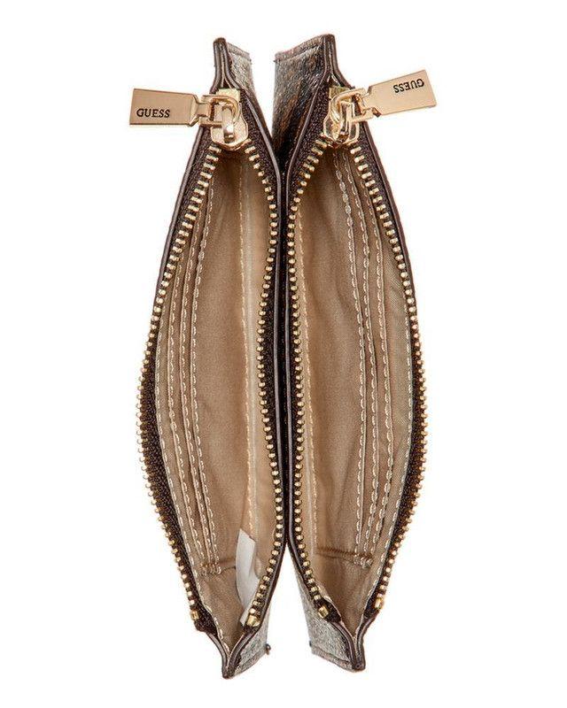 Billetera Guess Mujer Laurel Slg Dble Zip Coin Purse Café-2