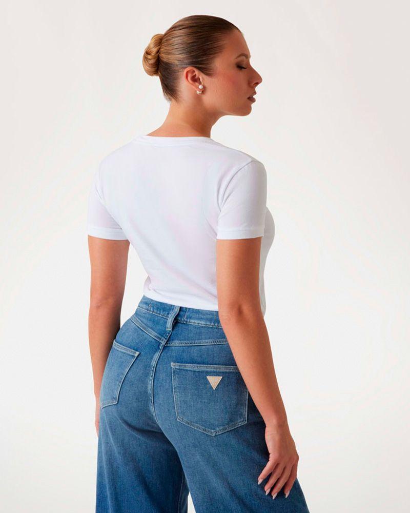 Polera Guess Mujer Ss Cn Mini Triangle Tee Blanco-2