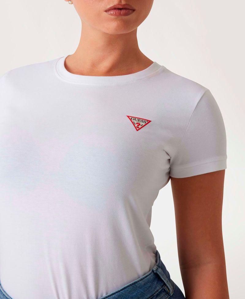 Polera Guess Mujer Ss Cn Mini Triangle Tee Blanco-3