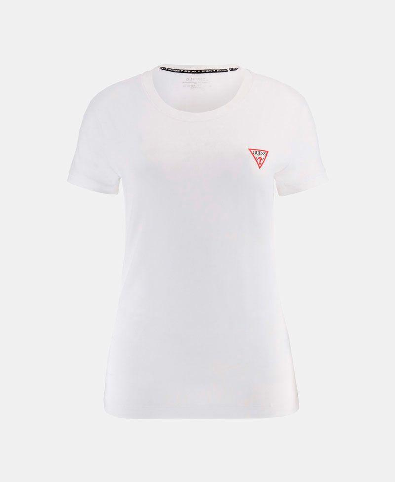 Polera Guess Mujer Ss Cn Mini Triangle Tee Blanco-4