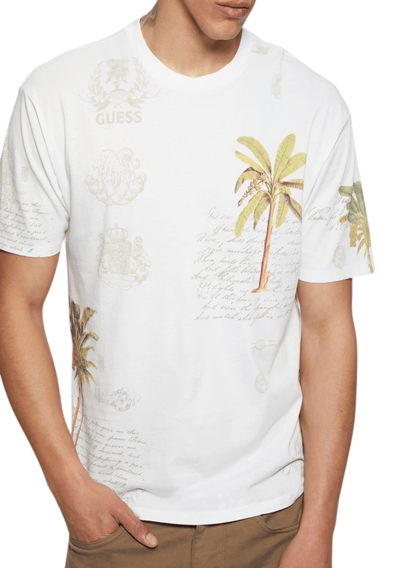 Polera Guess Hombre Ssbsc Palm Collage Tee Blanco-0