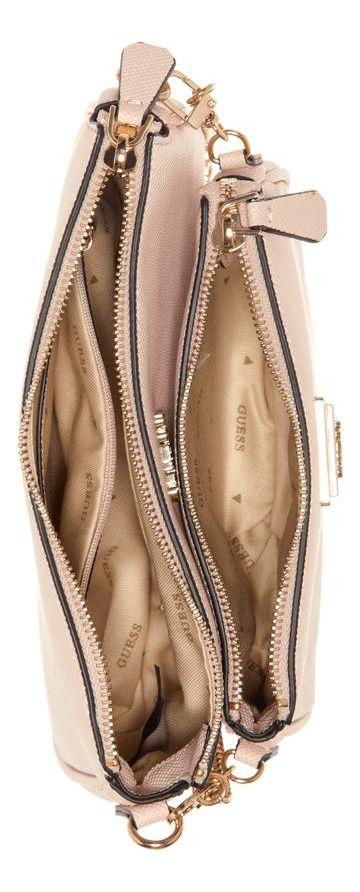 Cartera Guess Mujer Noelle Dbl Pouch Crossbody Crema.-3