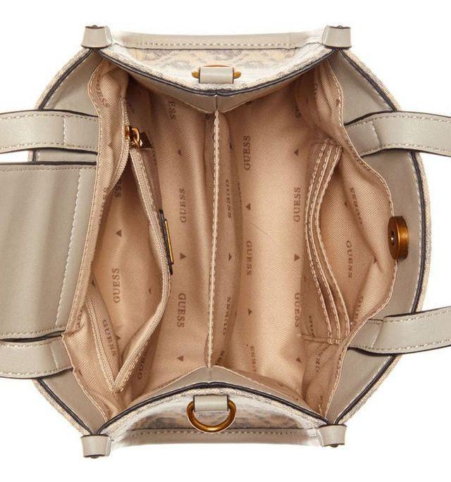 Mini Cartera Guess Mujer Izzy 2 Compartment Mini Tote Crema-3