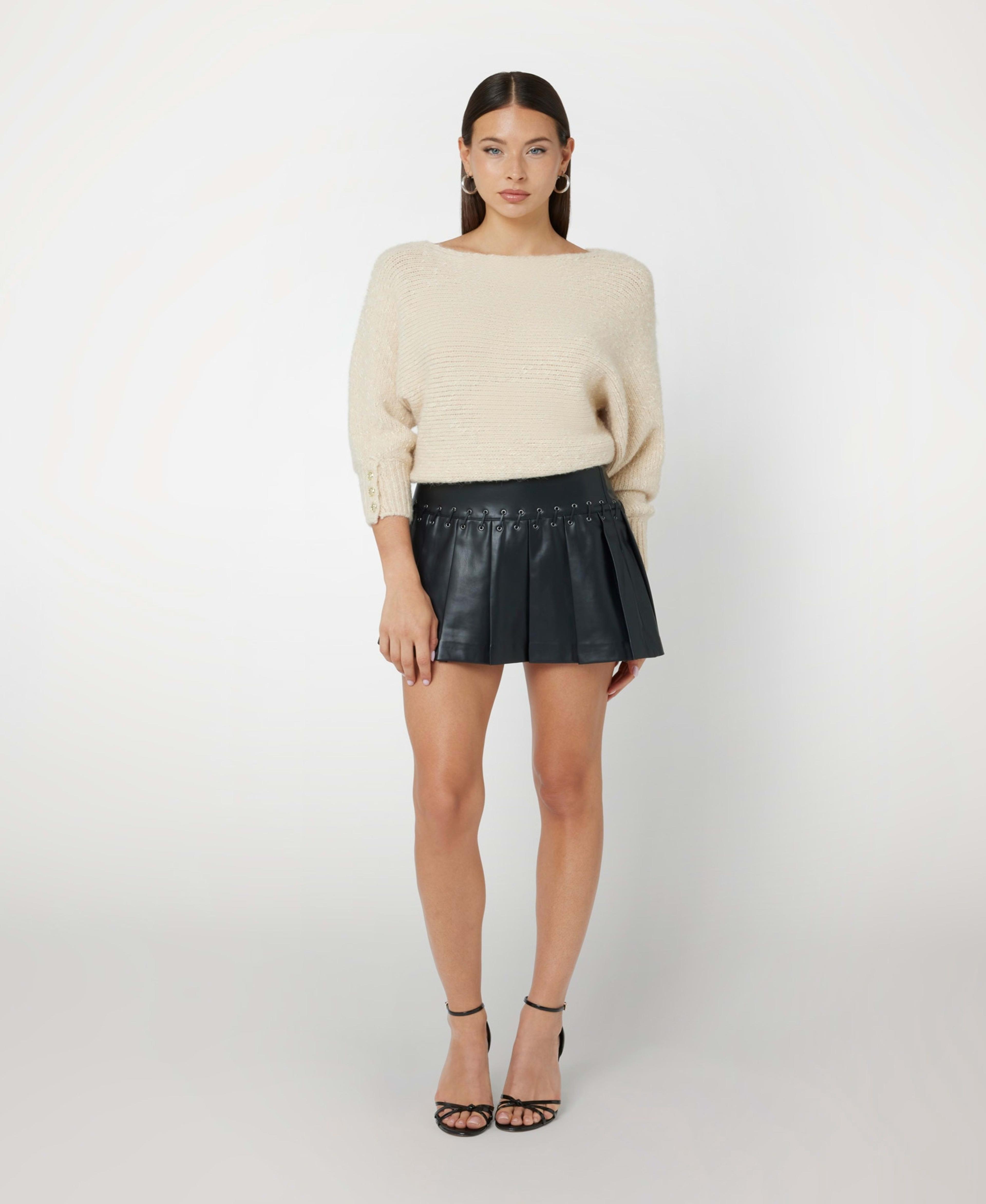 Falda Guess Mujer Kamilia Pleated Pu Skirt Surtido-1