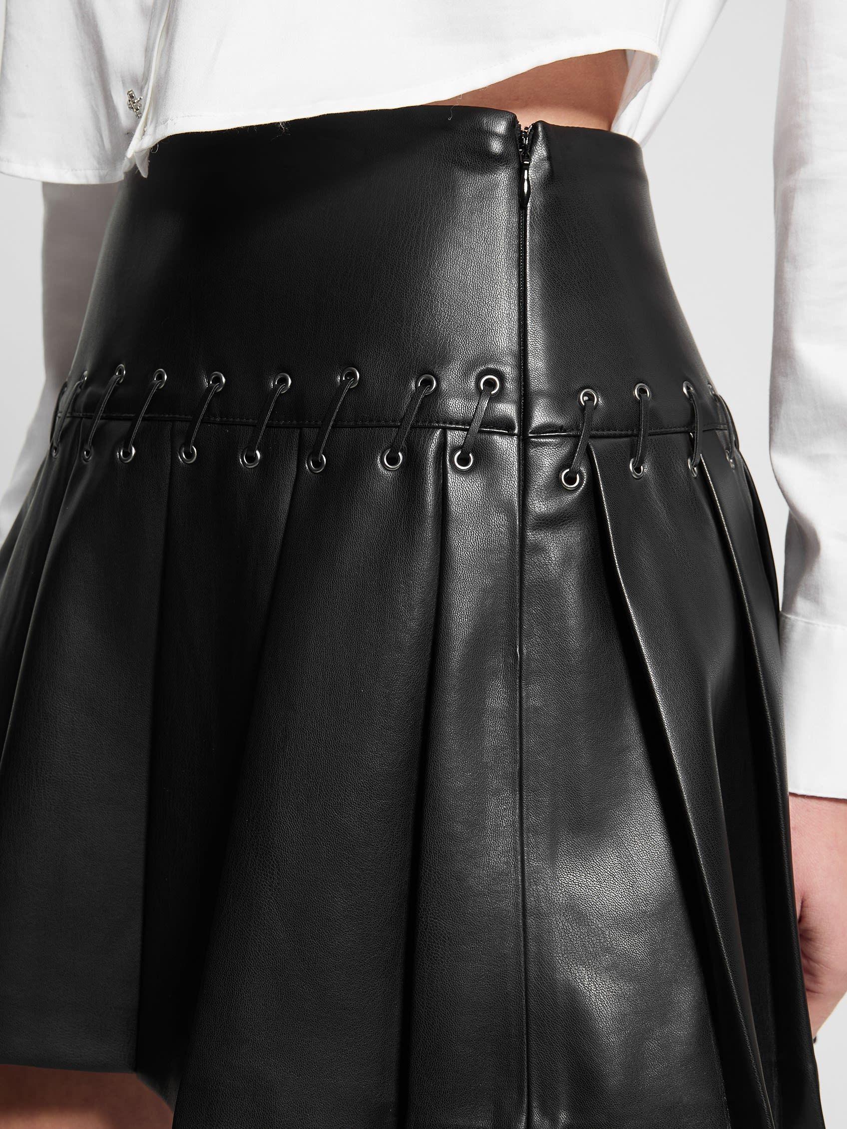 Falda Guess Mujer Kamilia Pleated Pu Skirt Surtido-4