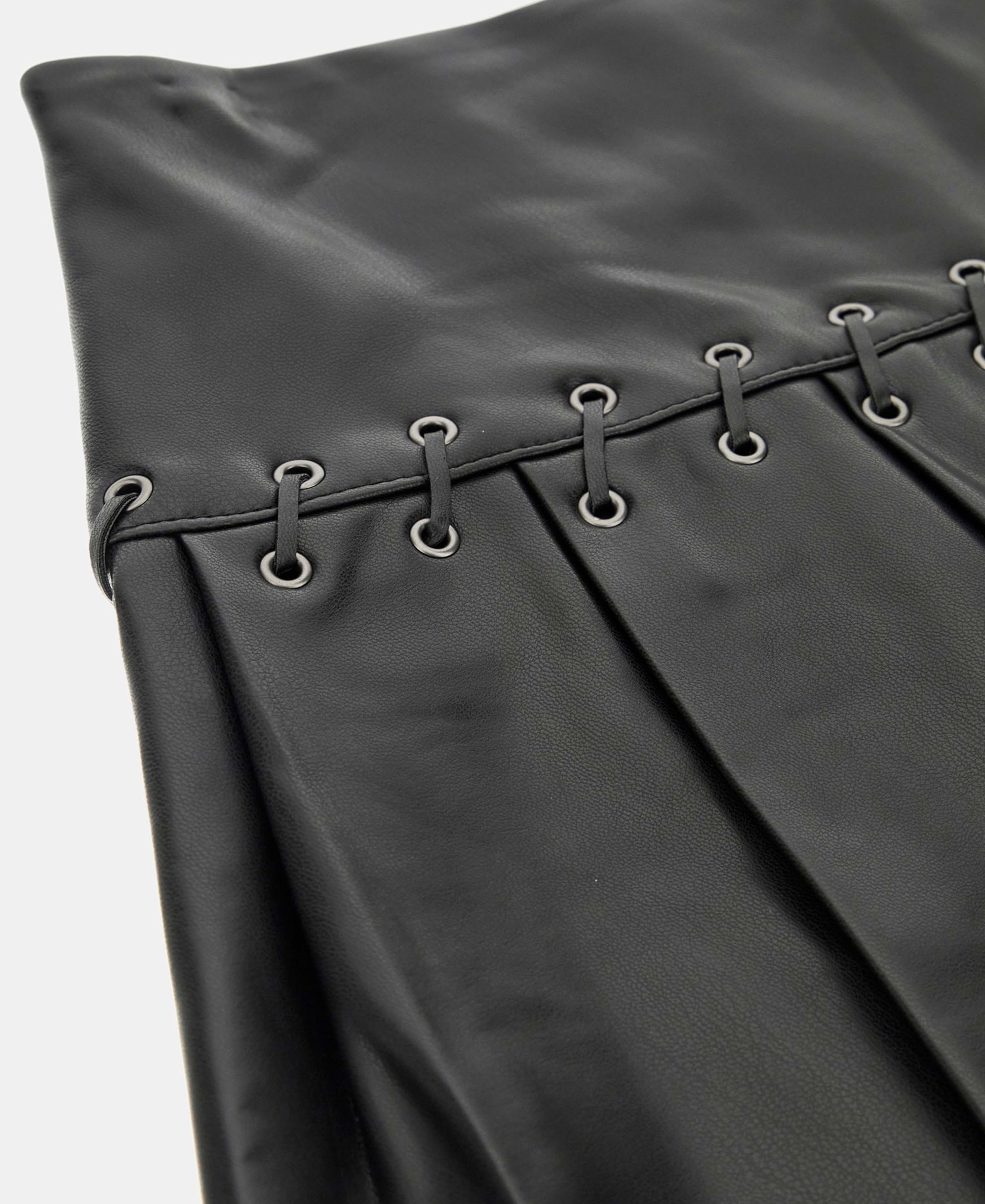 Falda Guess Mujer Kamilia Pleated Pu Skirt Surtido-5