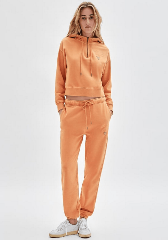Polerón Guess Mujer Go Olivia Classic Logo Hoodie Naranjo-1