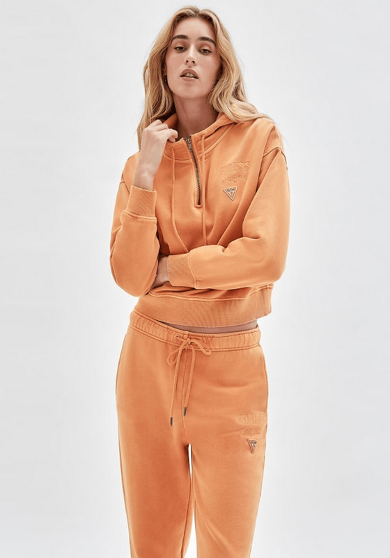 Polerón Guess Mujer Go Olivia Classic Logo Hoodie Naranjo-3