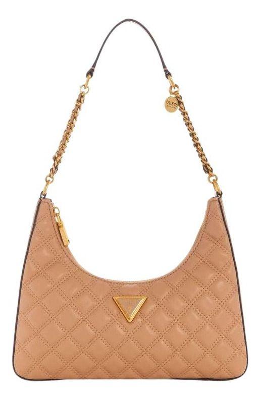 Cartera Guess Mujer Giully Top Zip Shoulder Bag Beige-0