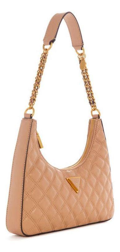 Cartera Guess Mujer Giully Top Zip Shoulder Bag Beige-1