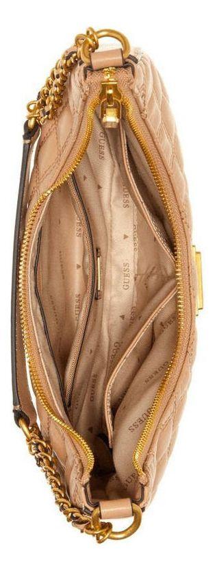 Cartera Guess Mujer Giully Top Zip Shoulder Bag Beige-3