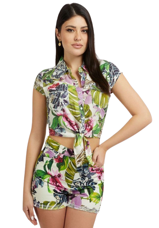 Camisa Guess Mujer SS Woven Shirts Multicolor-0