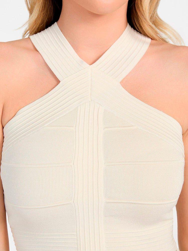 Blusa Guess Mujer Sl Mirage Ottoman Staci Swtr Blanco-3