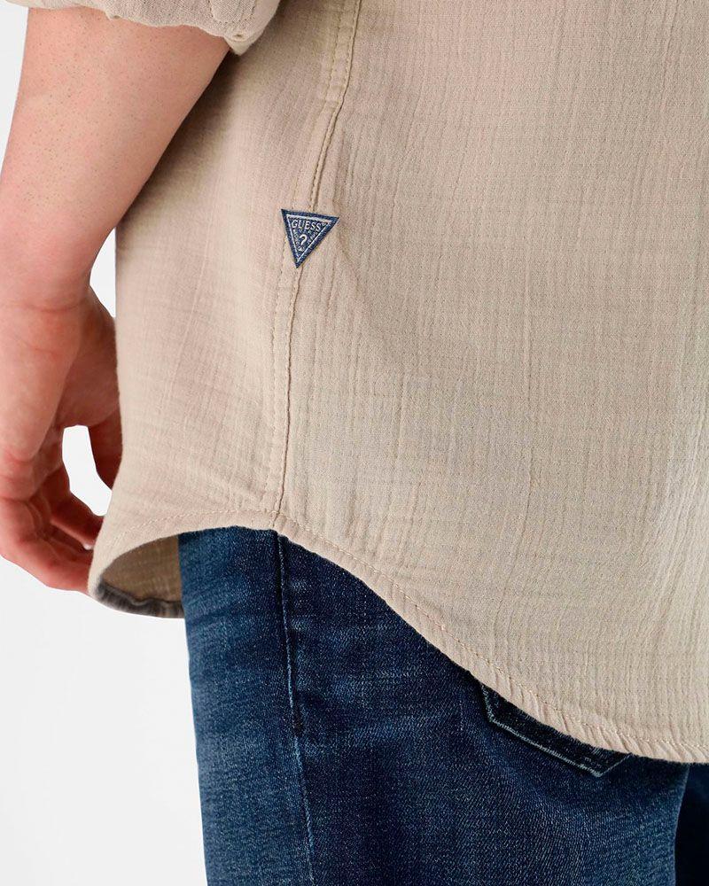 Camisa Ls Double Cloth Beige-2