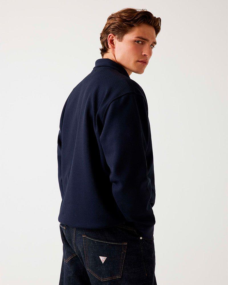 Poleron Harris Twill Zip Mock Neck Azul Hombre-1