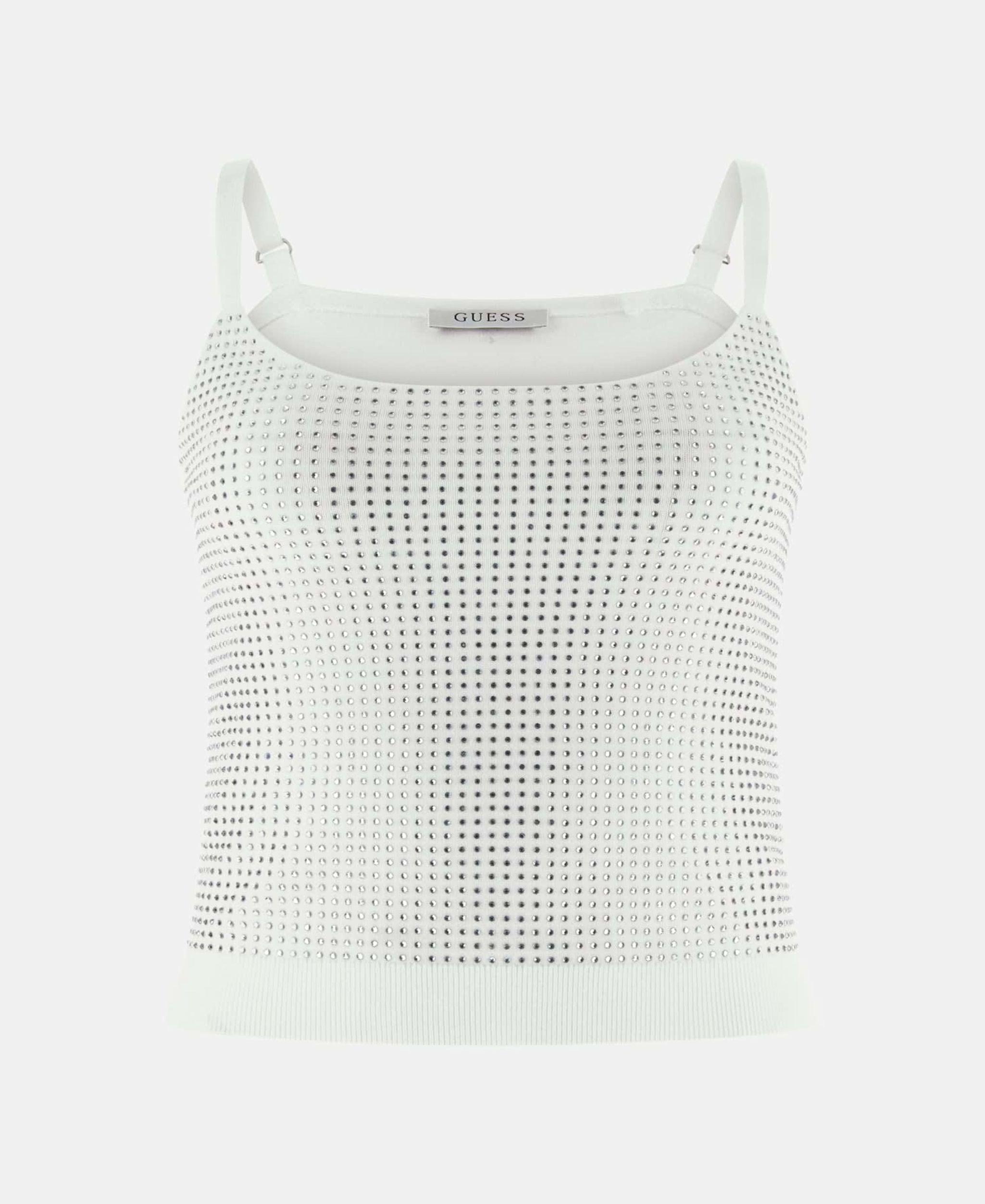 Polera Khloe Rhinestones Tank Swtr Blanco-5