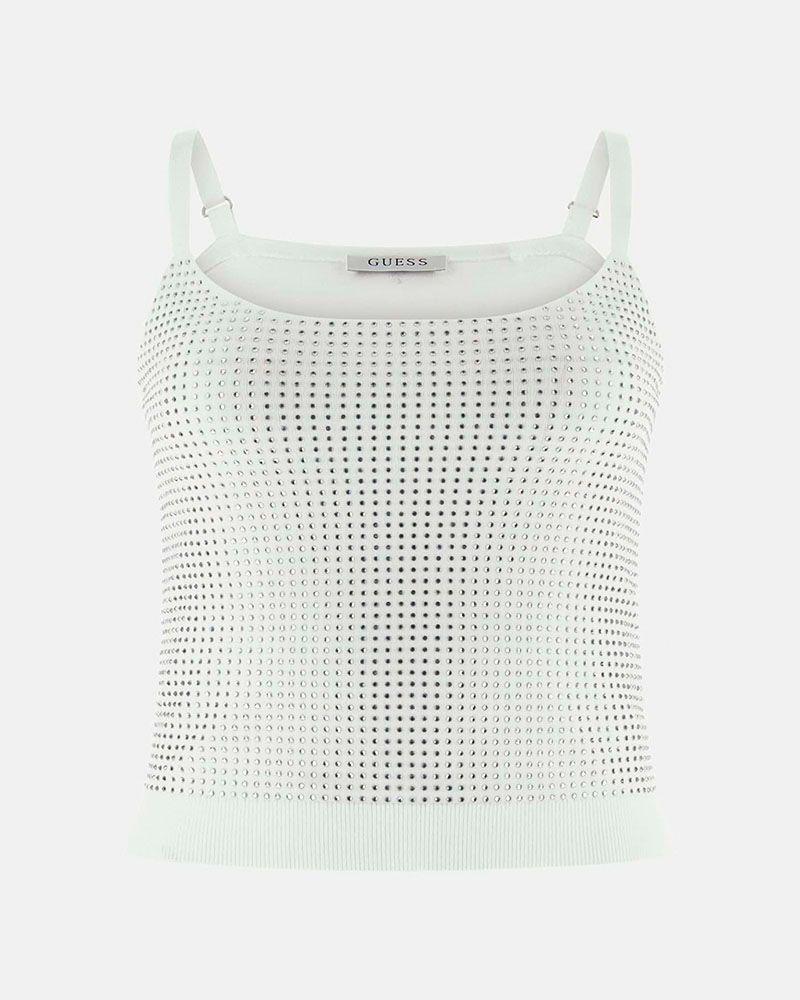 Polera Khloe Rhinestones Tank Swtr Blanco-0