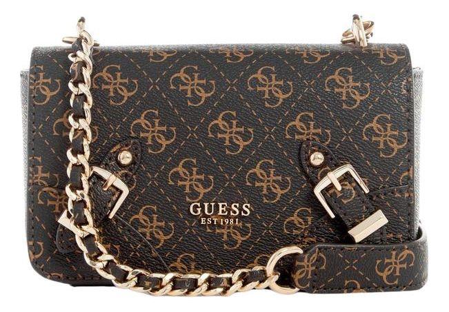Mini Cartera Guess Mujer Didi Mini Crossbody Flap Café-0