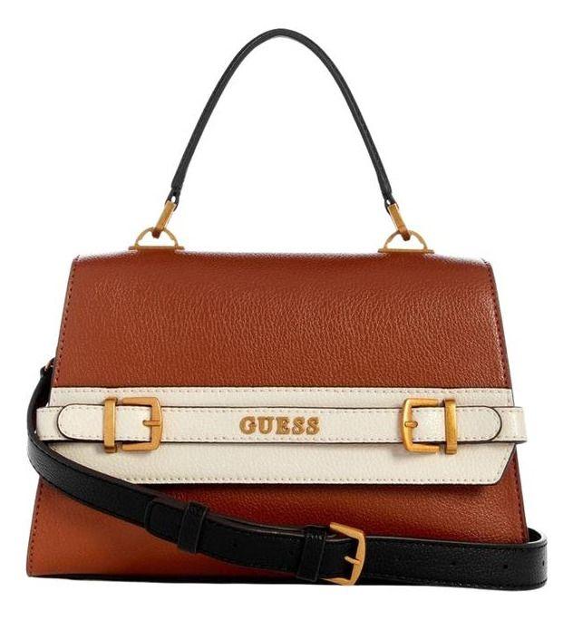 Cartera Guess Mujer Sestri Top Handle Flap Café.-0