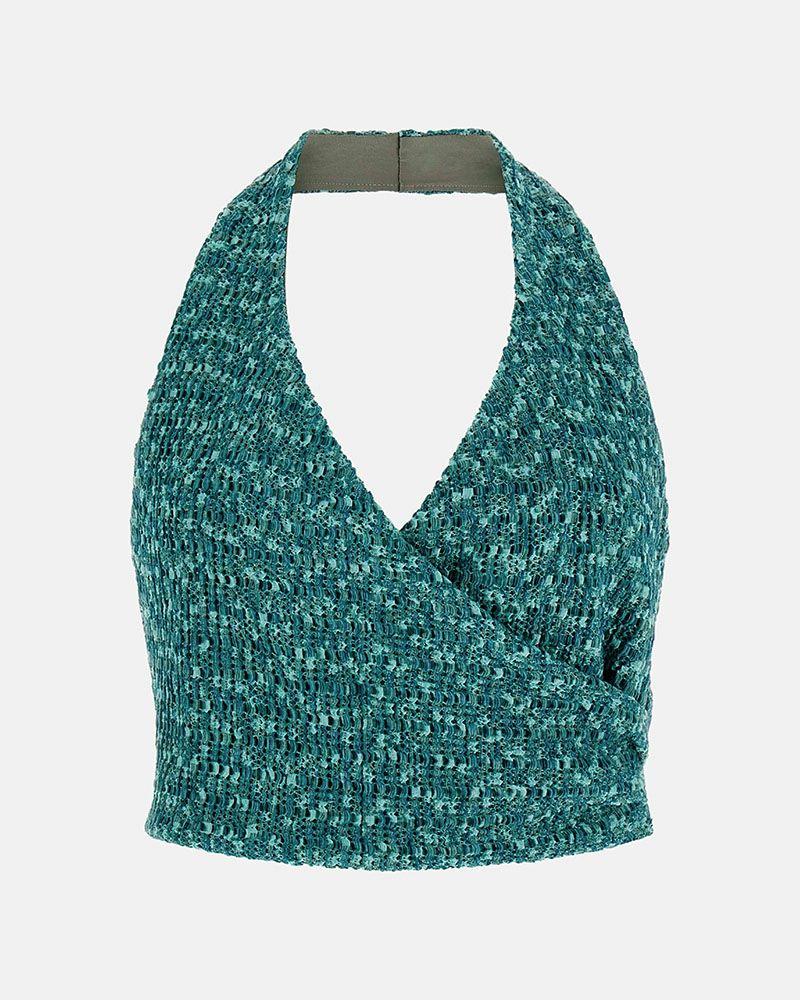 Polera Guess Mujer Sl Naleny Top Verde-5