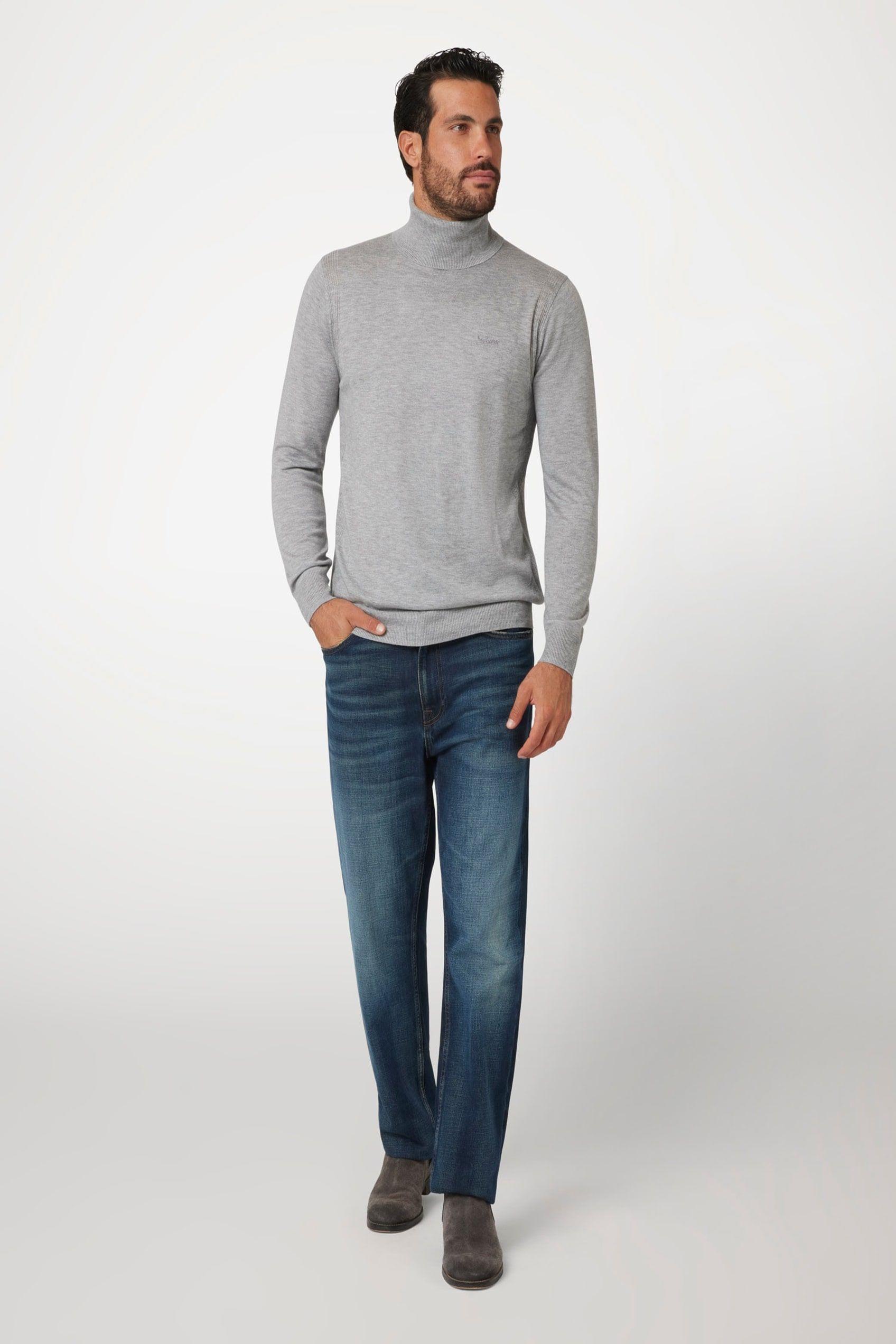Sweater Guess Hombre Ebenezer Tn Swtr Gris-1