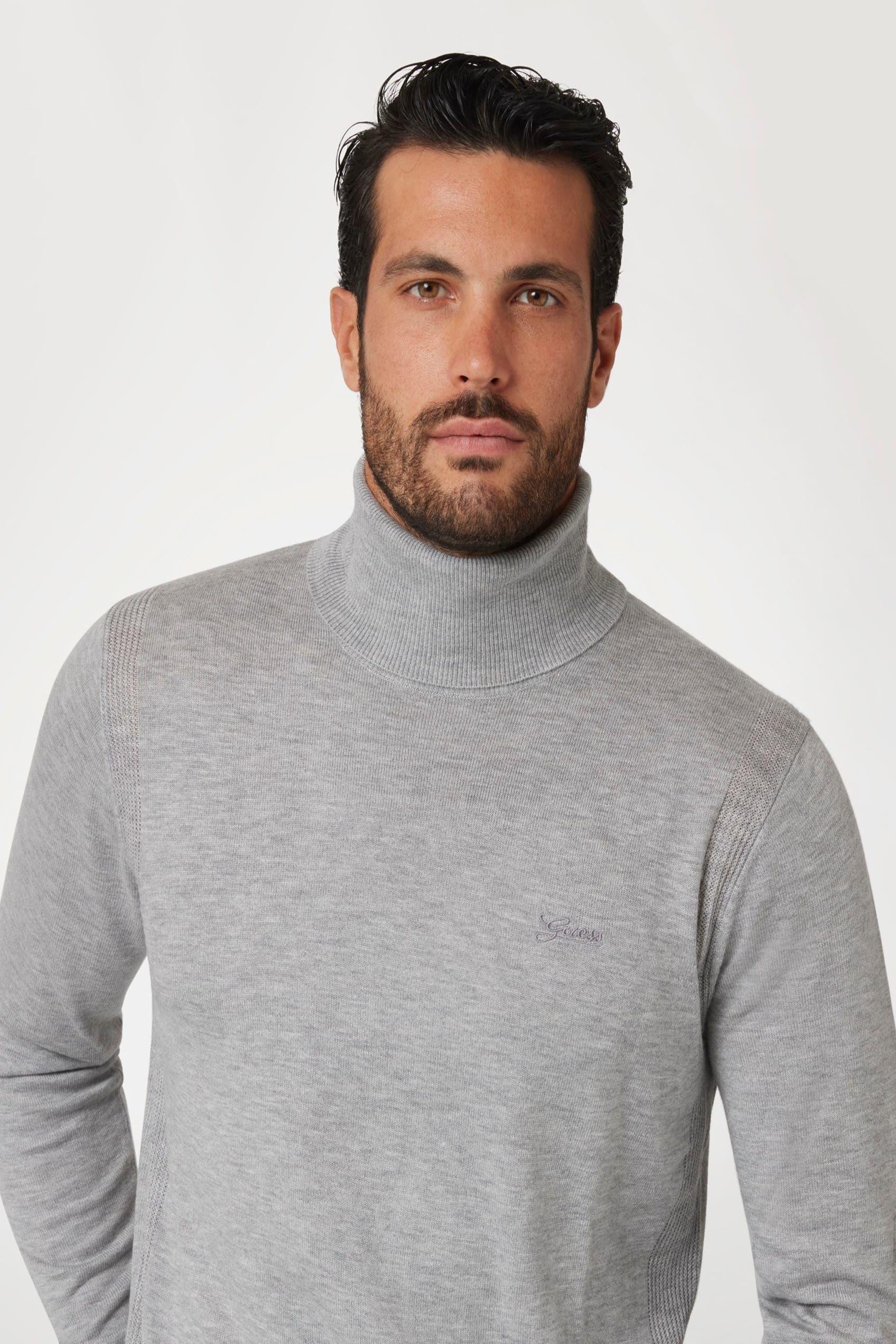 Sweater Guess Hombre Ebenezer Tn Swtr Gris-3